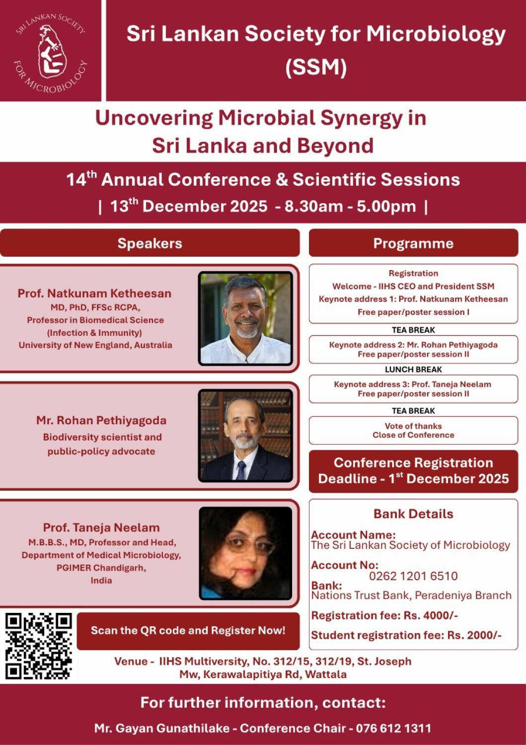 Join Us for the 14th Annual Conference of the Sri Lankan Society for Microbiology (SSM)!