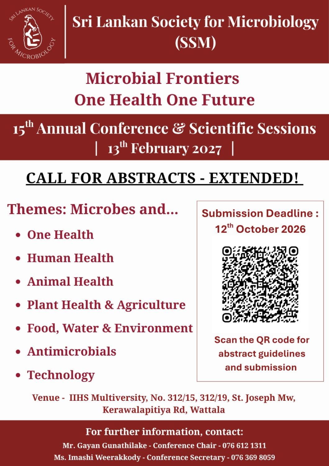 Microbial Frontiers: One Health, One Future - Abstract Submission Deadline: Extended